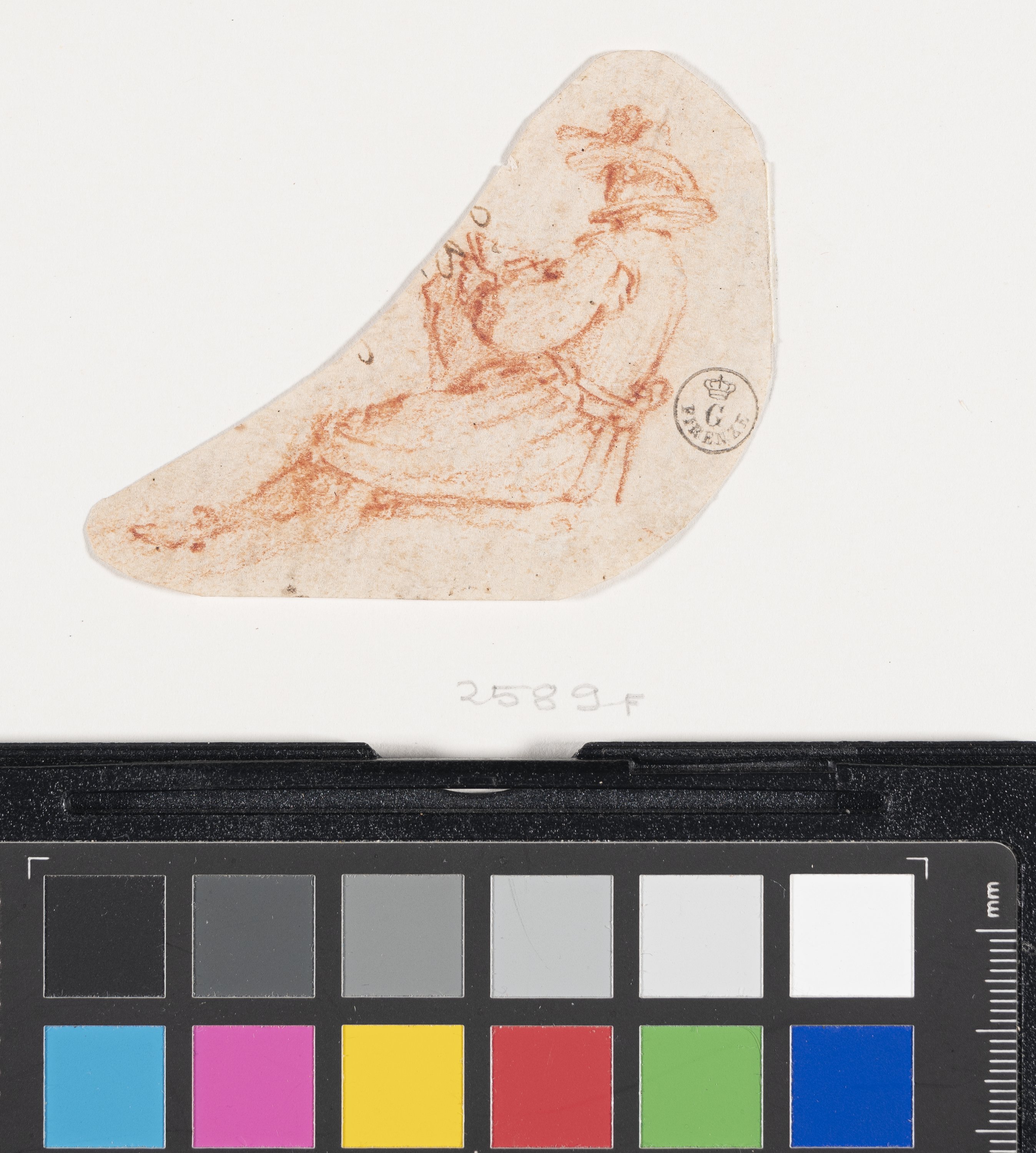Schizzo di uomo seduto in atto di scrivere (disegno) di Callot Jacques (prima metà XVII)