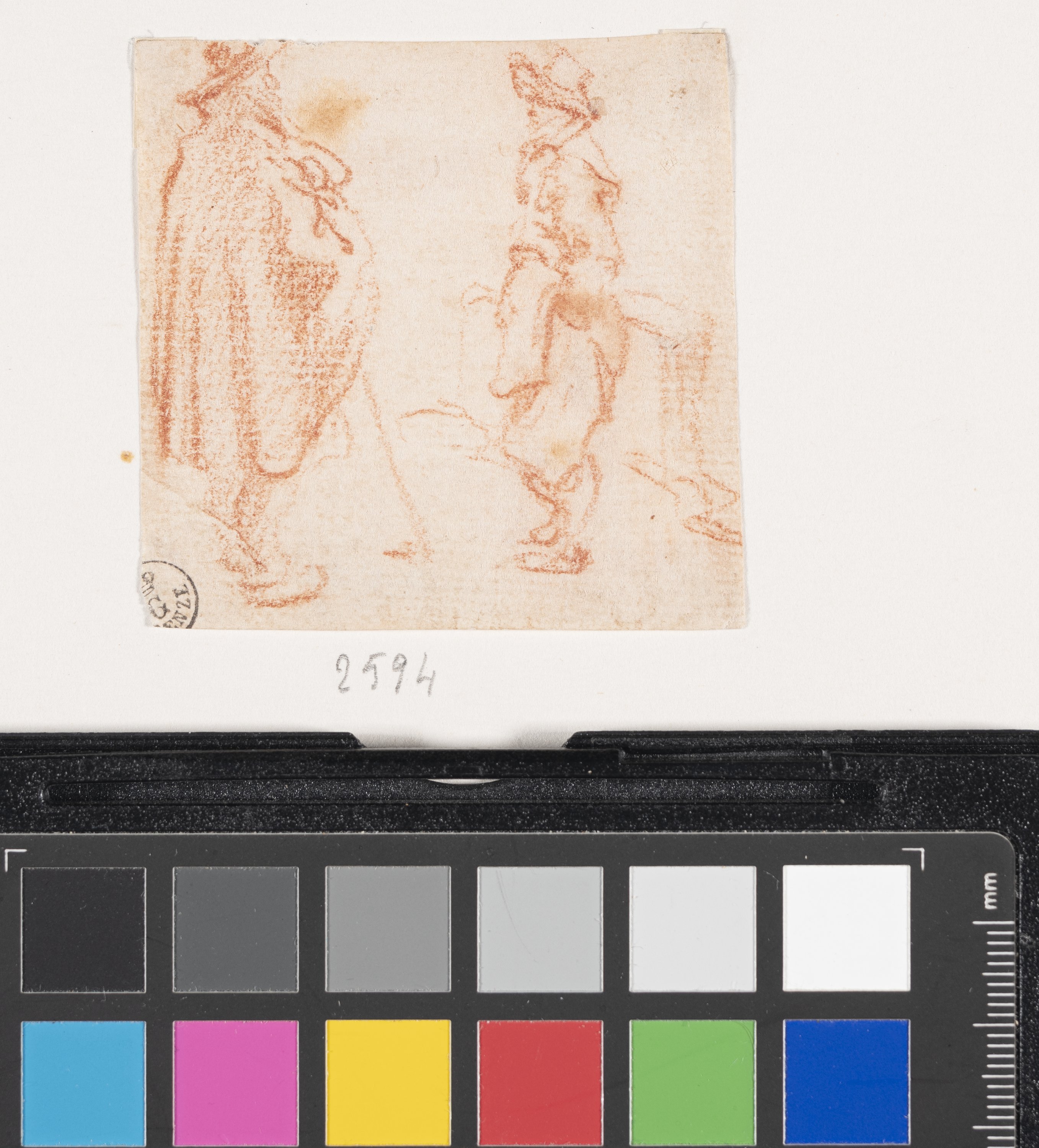 Schizzo di due contadini (disegno) di Callot Jacques (XVII)