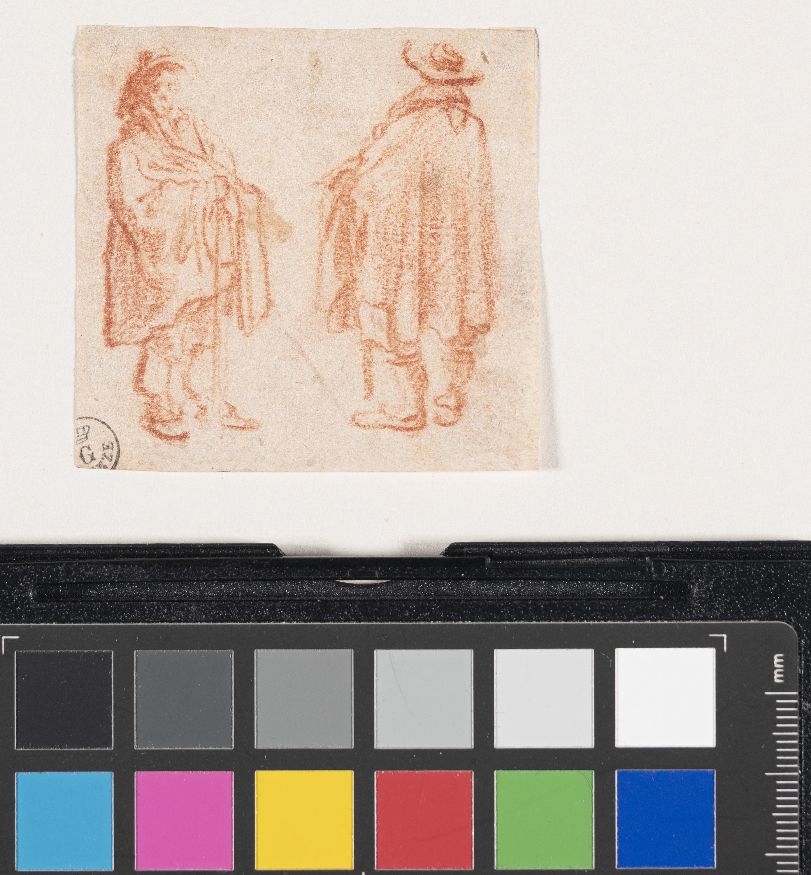 Schizzo di due contadini (disegno) di Callot Jacques (XVII)