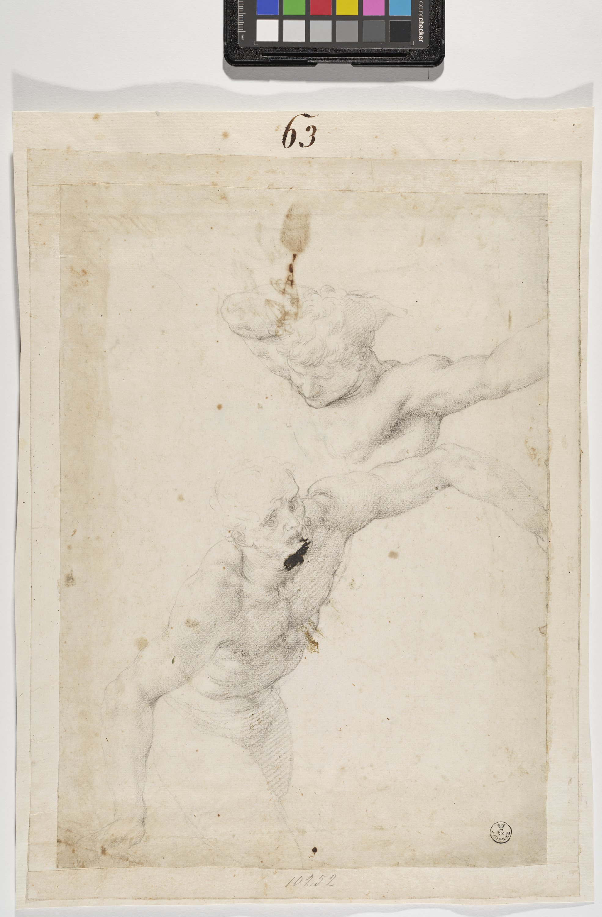 Studio di due figure maschili (disegno) di Allori Alessandro (metà XVI)