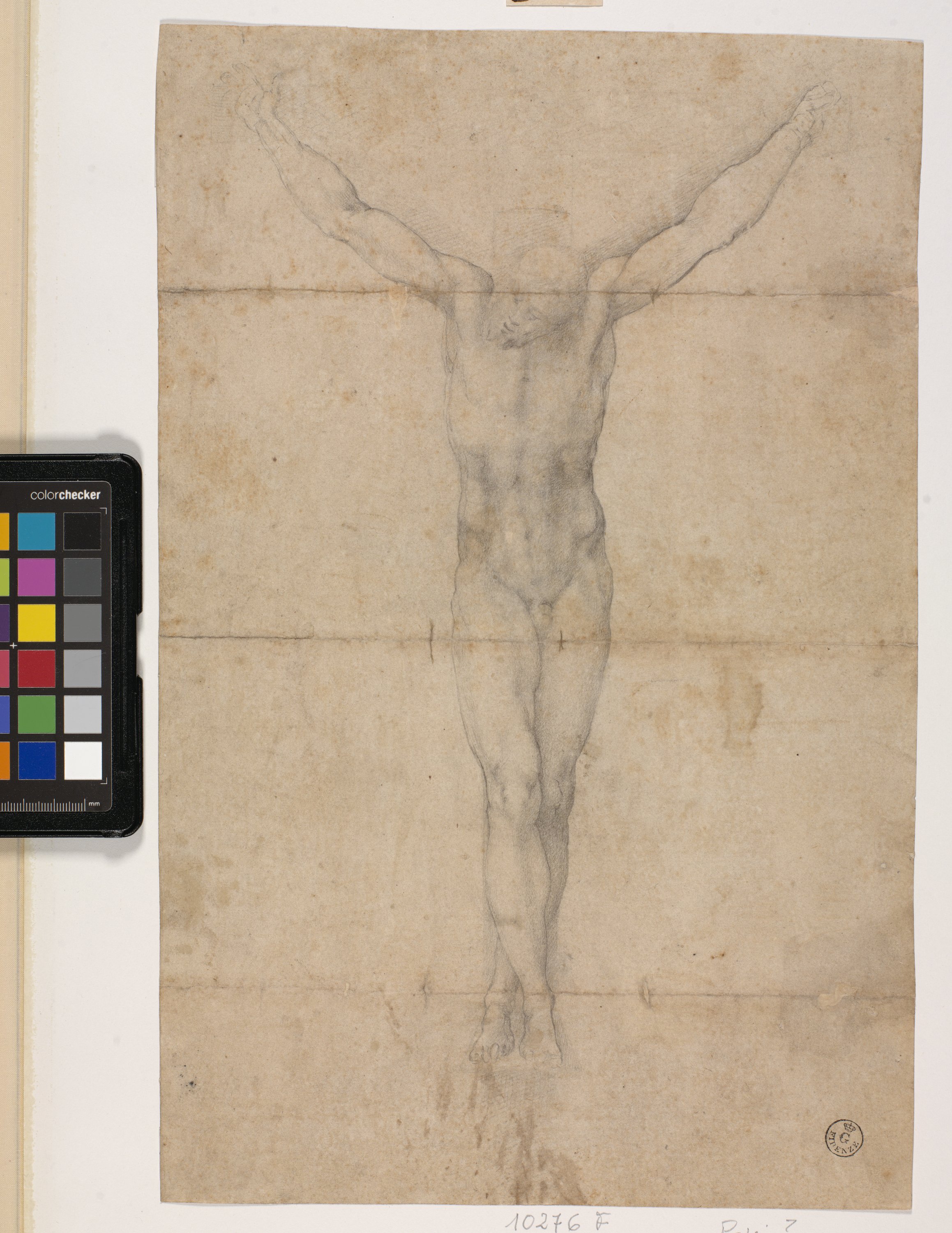 Studio di un Cristo crocifisso (disegno) di Allori Alessandro (terzo quarto XVI)