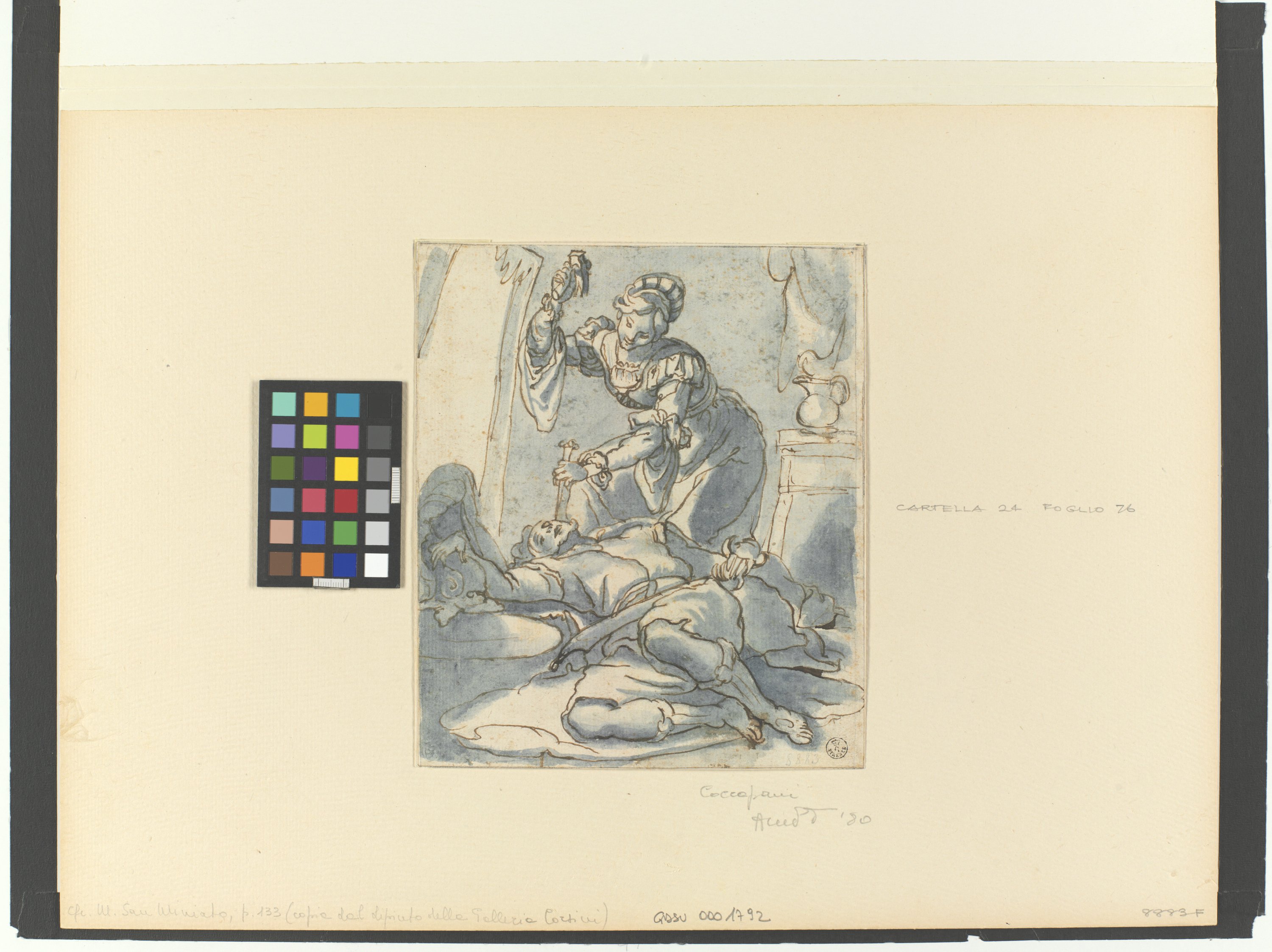 Giaele uccide Sisara (disegno) - ambito fiorentino (inizio/ fine XVII)