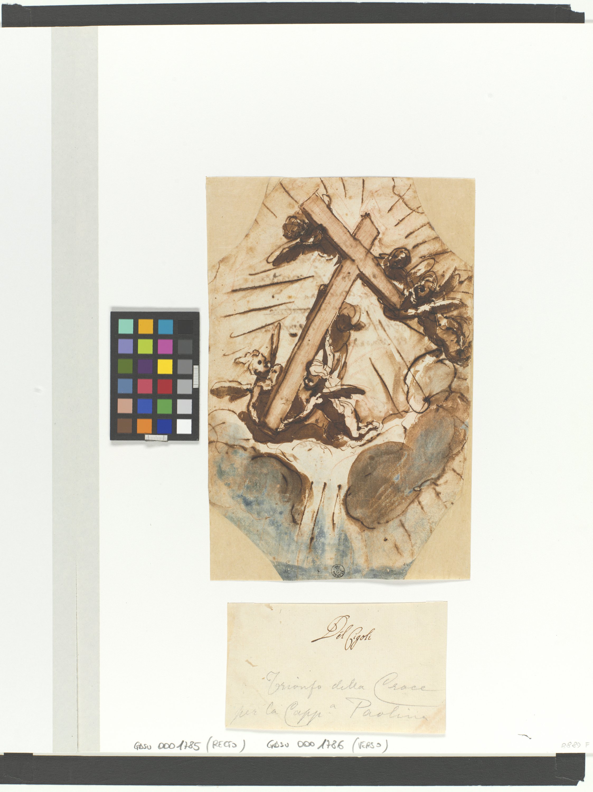 angeli che trasportano la croce (disegno) di Cardi Ludovico detto Cigoli (fine/ inizio XVI/ XVII)