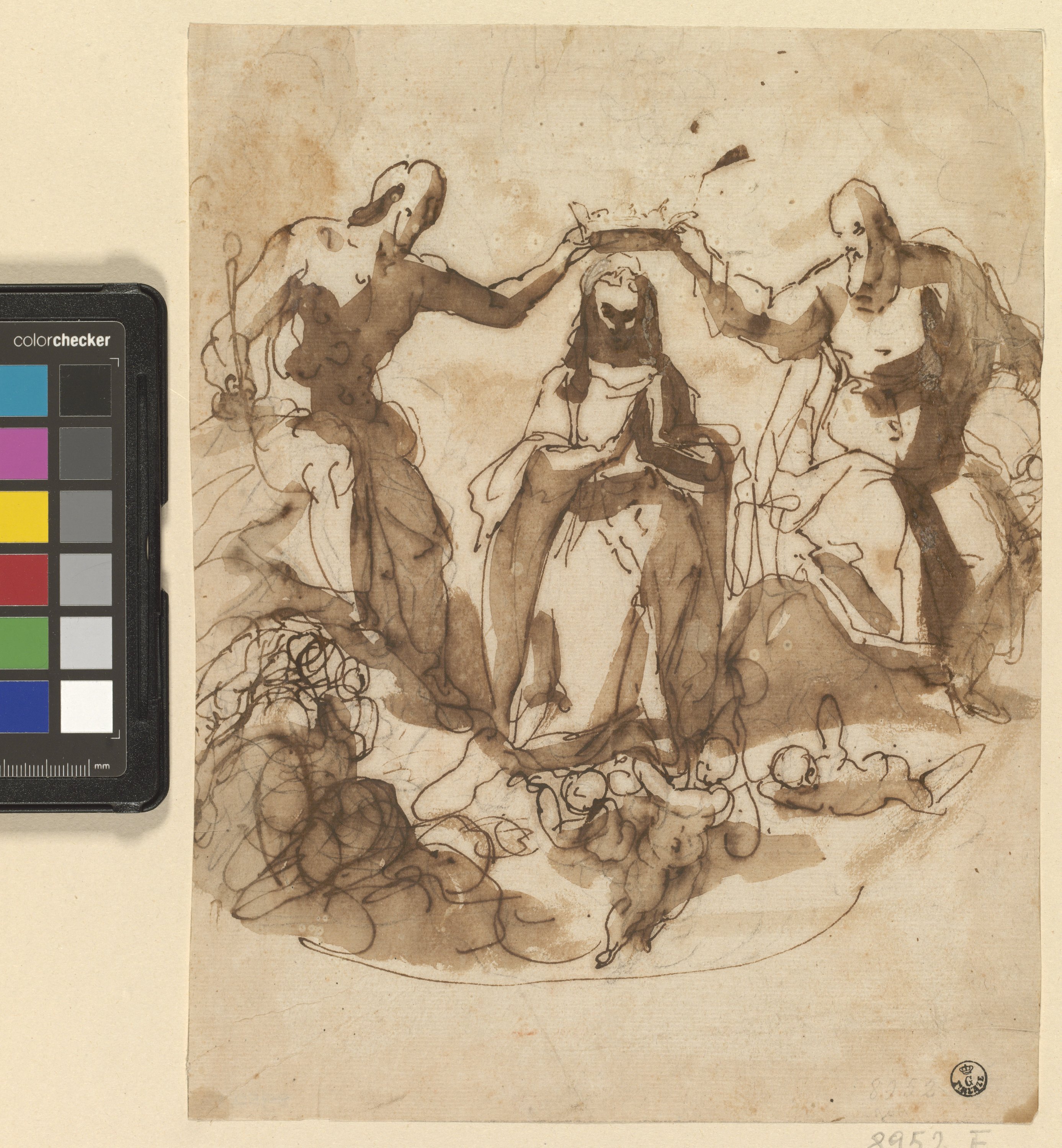 incoronazione di Maria (disegno) di Cardi Ludovico detto Cigoli (inizio XVII)