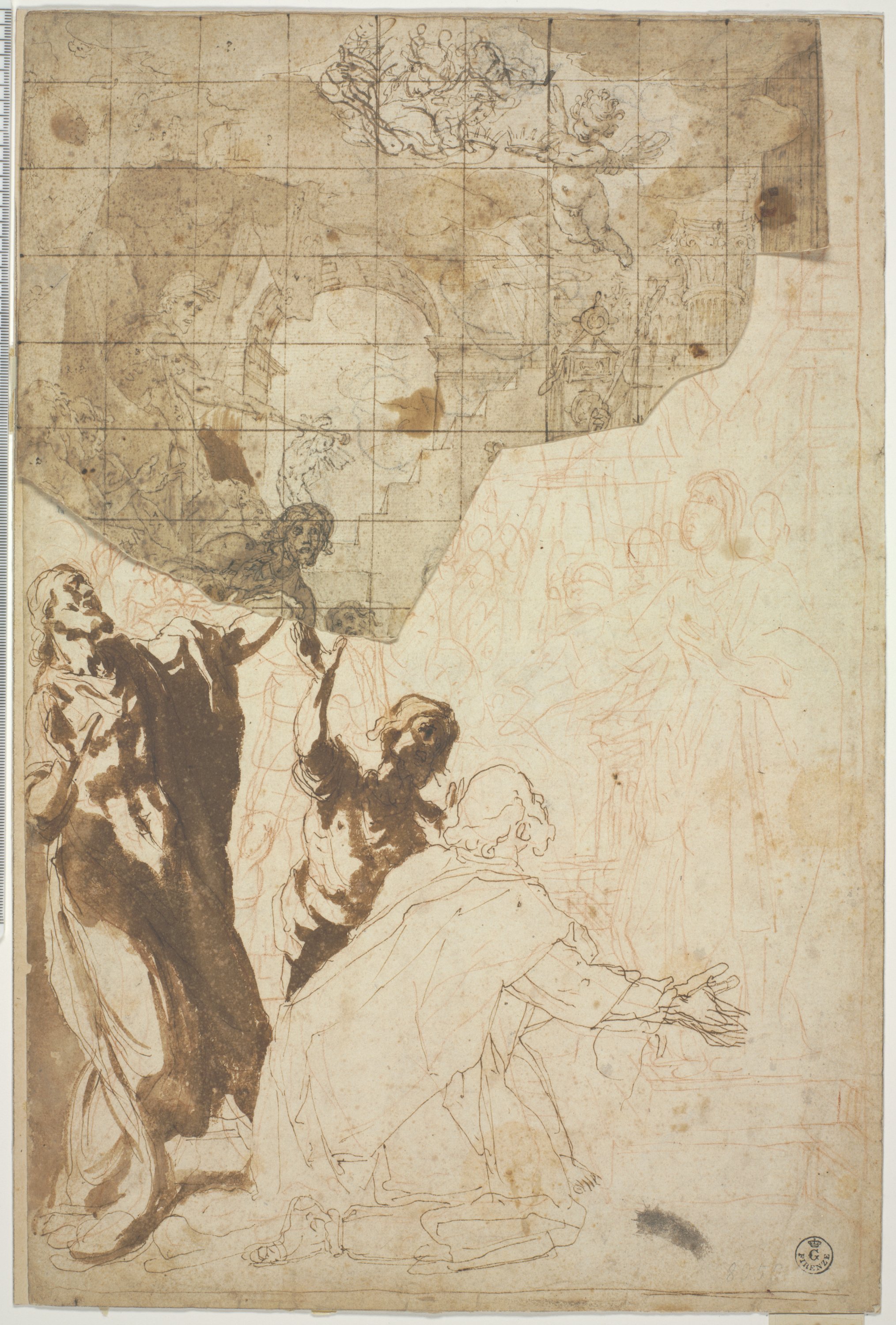 disputa di Santa Caterina d'Alessandria con i filosofi (disegno) di Cardi Ludovico detto Cigoli (inizio XVII)