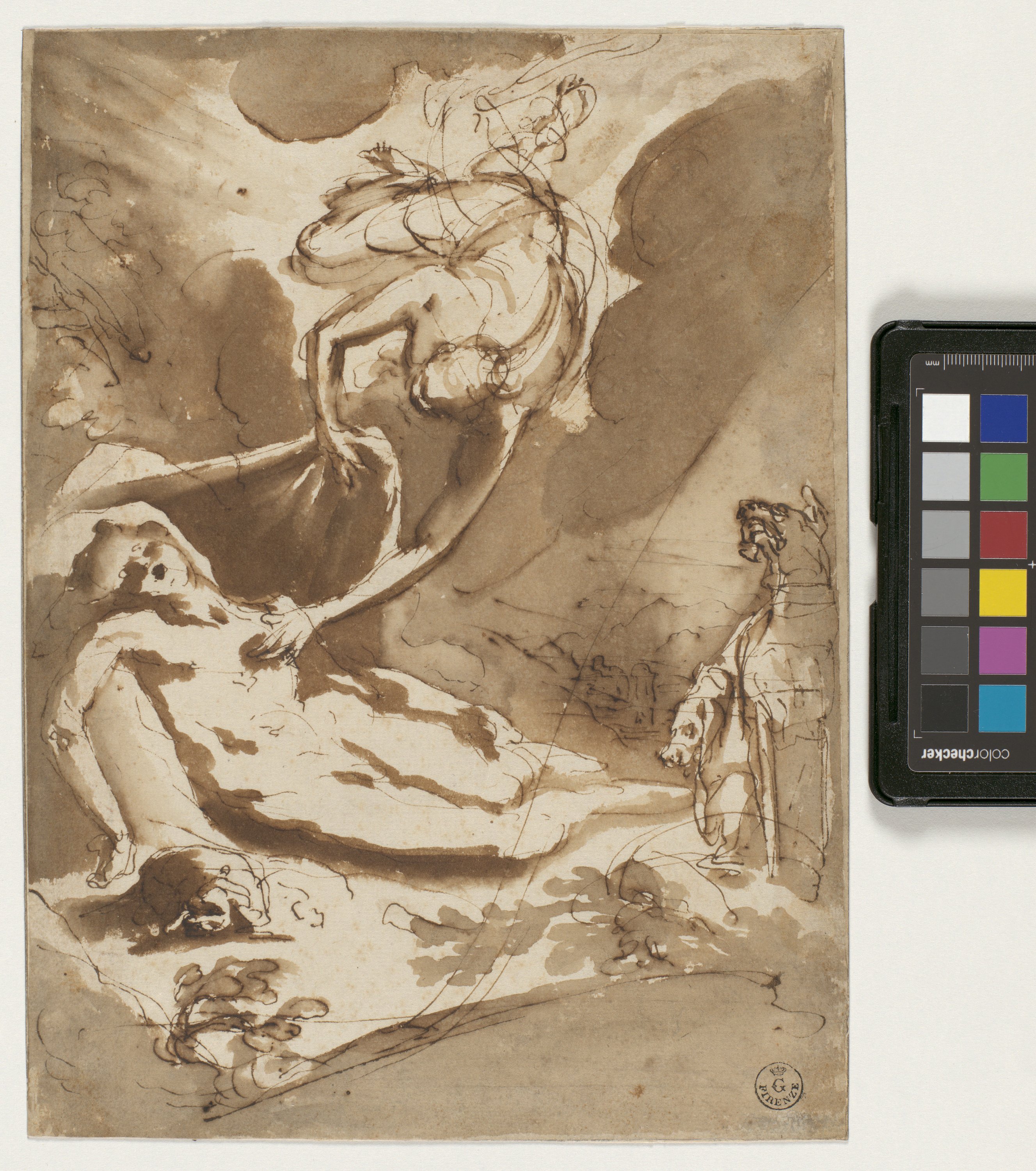 Diana e Endimione (disegno) di Cardi Ludovico detto Cigoli (primo quarto XVII)