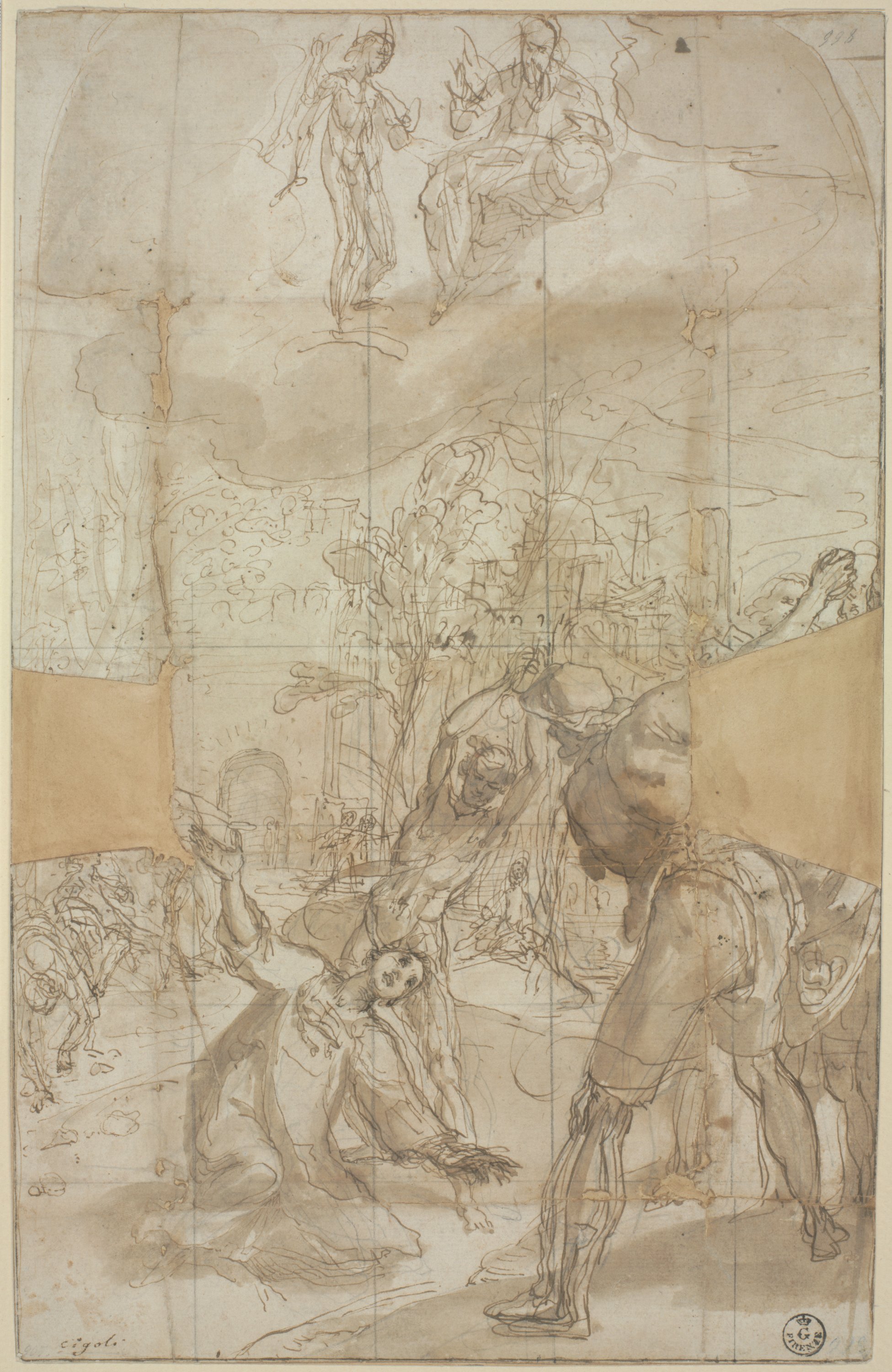 lapidazione di Santo Stefano (disegno) di Cardi Ludovico detto Cigoli (ultimo quarto XVI)