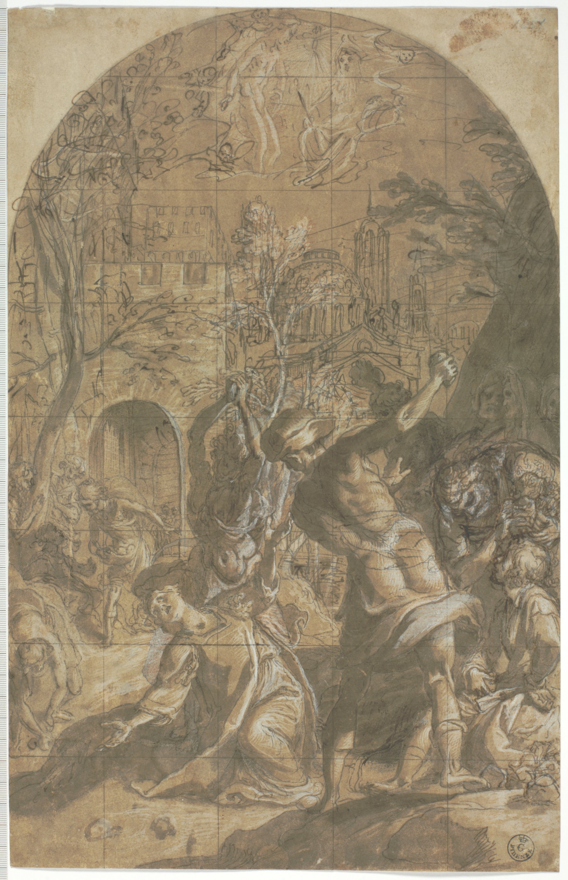 lapidazione di Santo Stefano (disegno) di Cardi Ludovico detto Cigoli (ultimo quarto XVI)