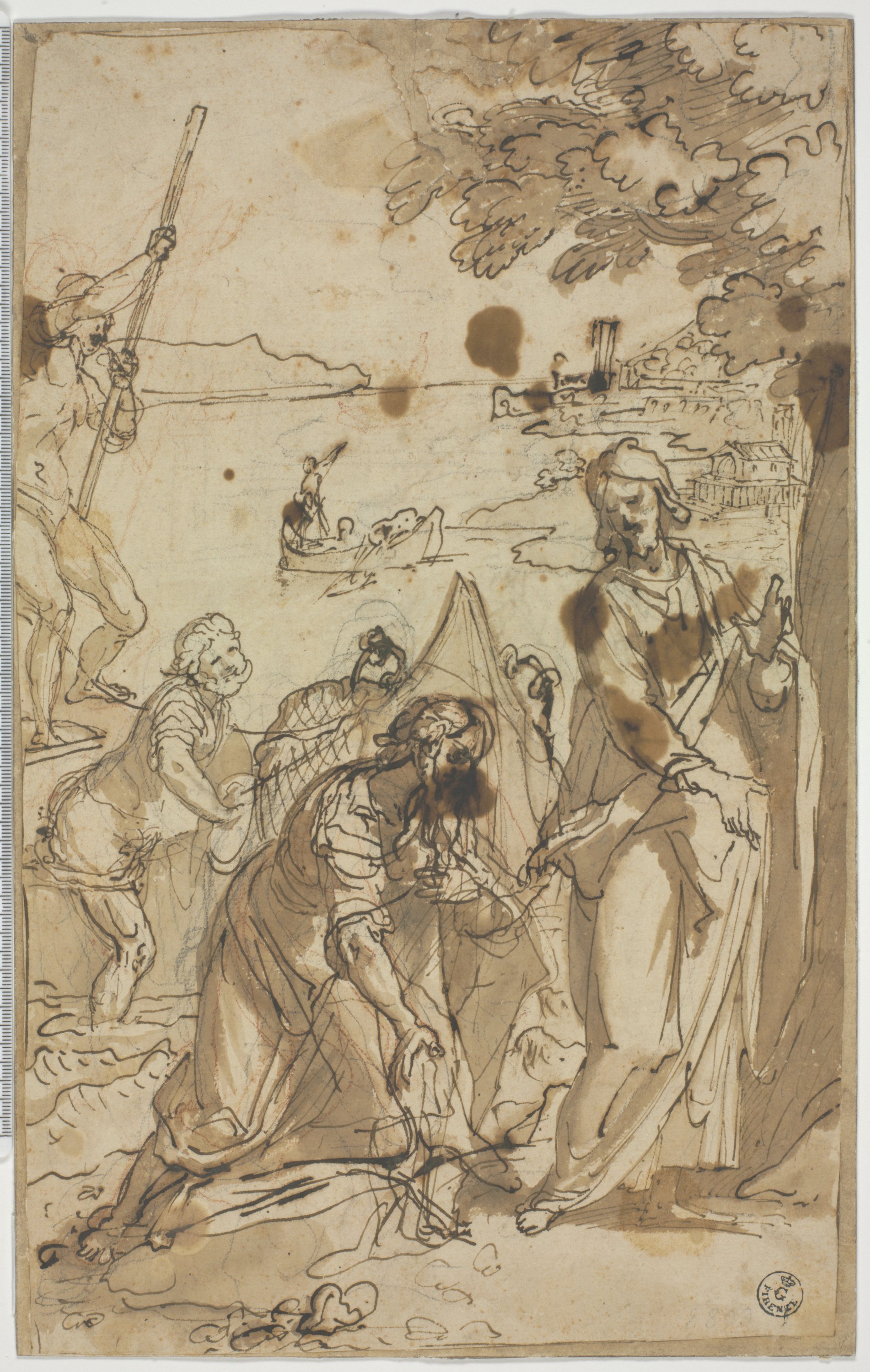 Vocazione di San Pietro (disegno) di Cardi Ludovico detto Cigoli (XVII)