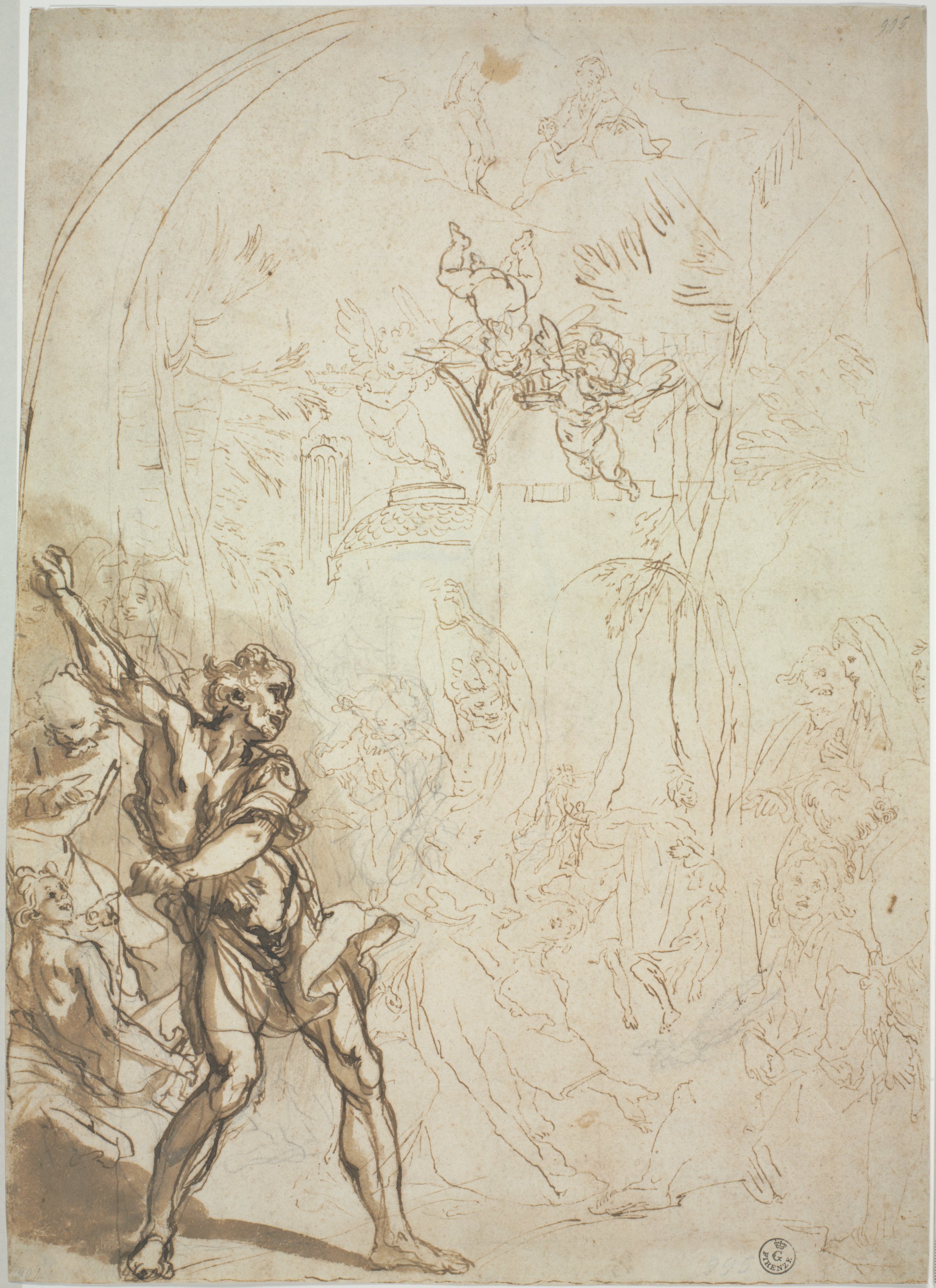 lapidazione di Santo Stefano (disegno) di Cardi Ludovico detto Cigoli (ultimo quarto XVI)