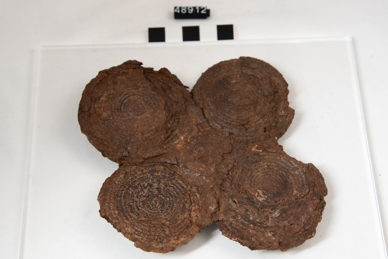 fibula/ a quattro spirali - produzione indigena (prima metà SECOLI/ VIII a.C)