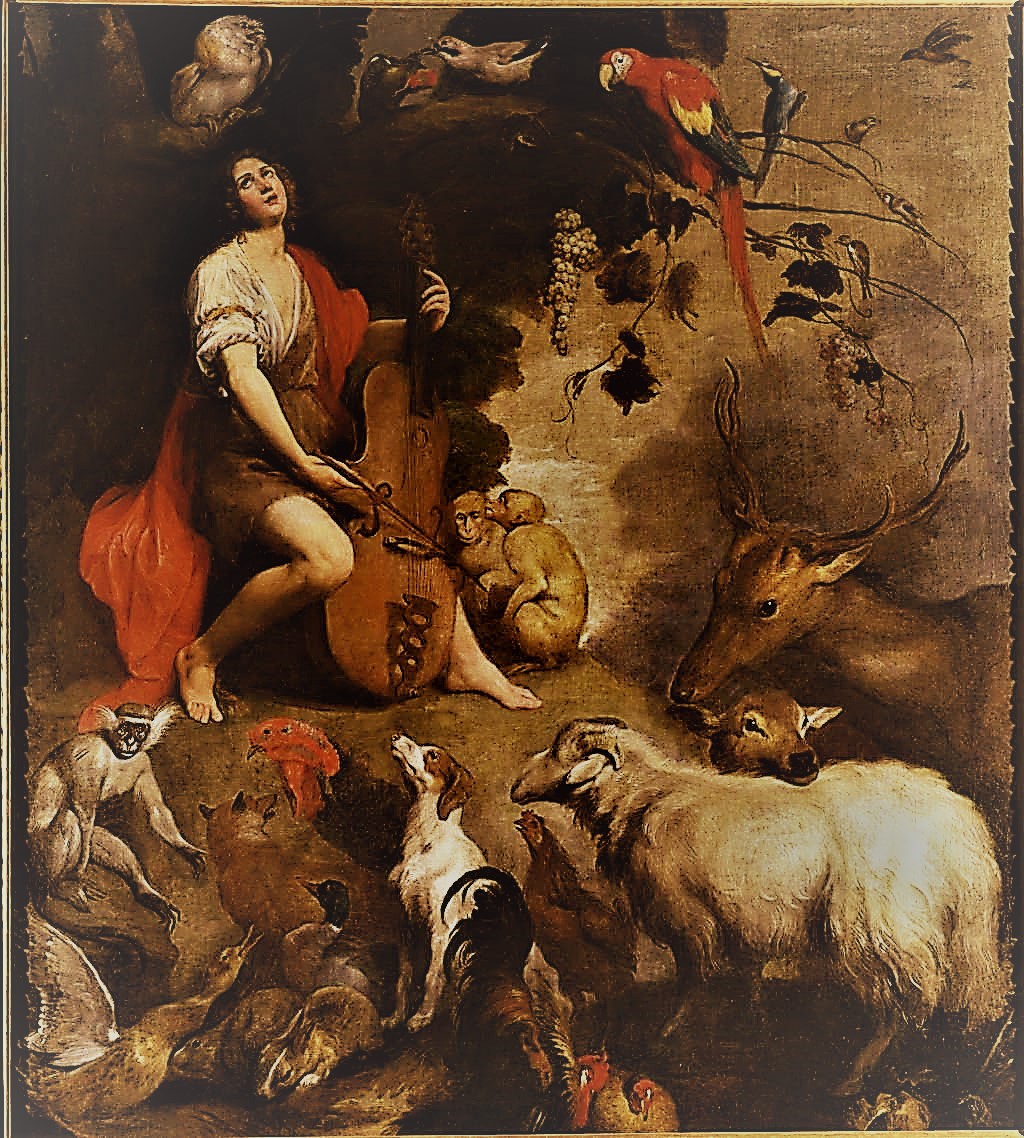 Orfeo incanta gli animali (dipinto, opera isolata) di Roos Jean (sec. XVII)