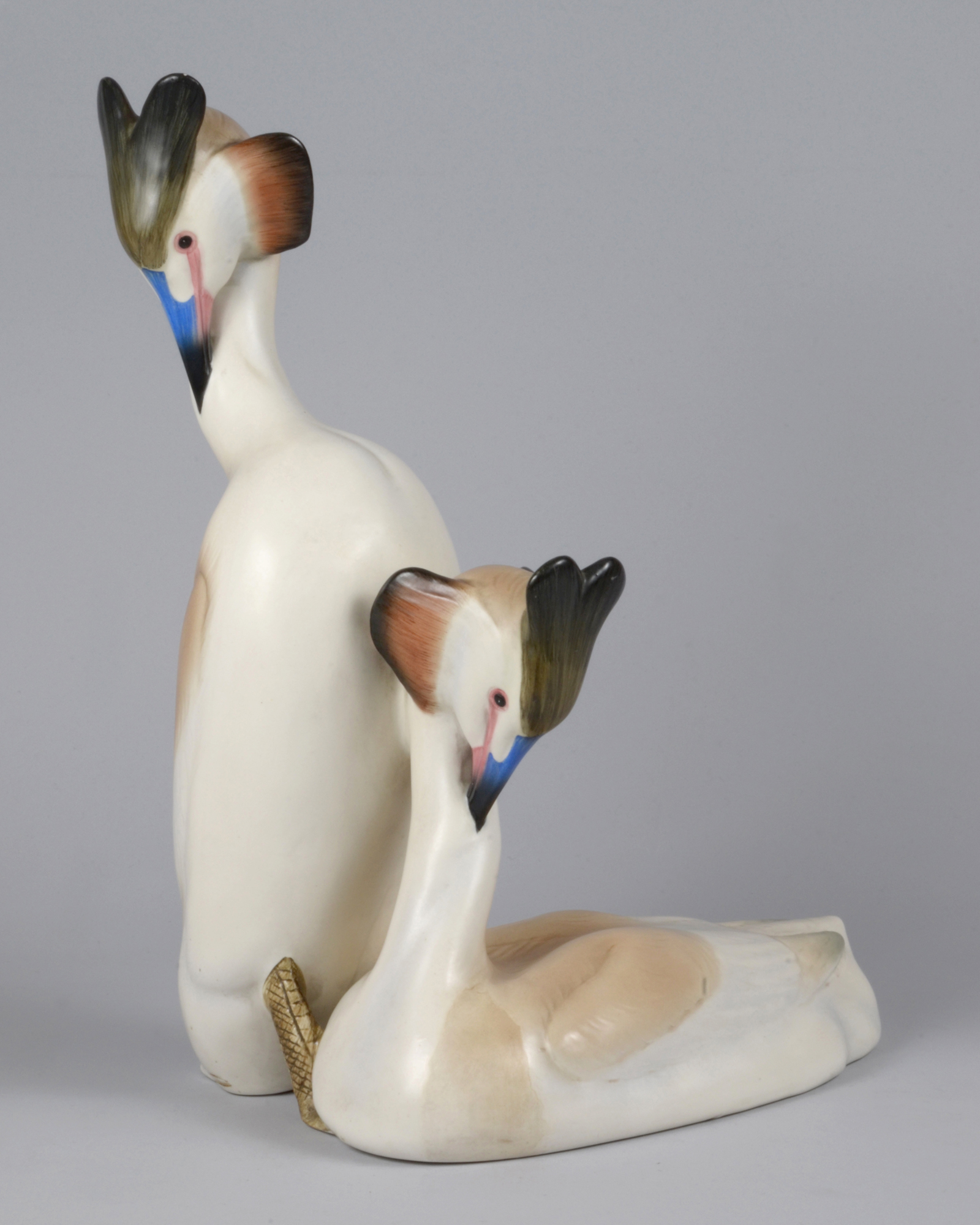 Tuffetti, coppia di uccelli della stessa specie (scultura) di Fabbrica Lenci, Tosalli Felice (anni trenta sec. XX)