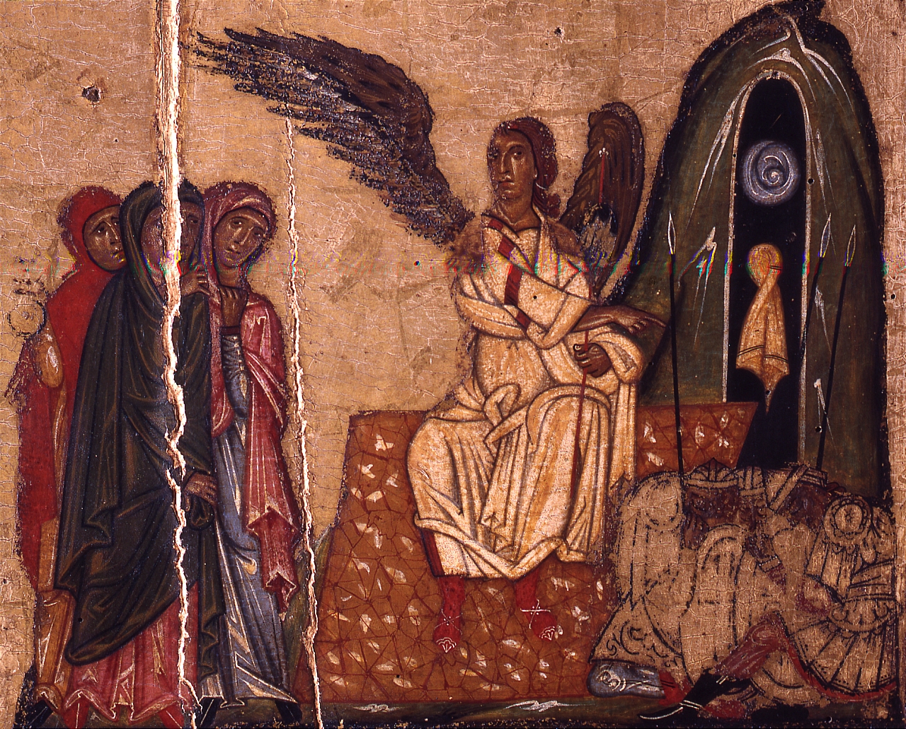 pie donne al sepolcro (dipinto) di Maestro del Crocifisso n. 434 degli Uffizi (metà sec. XIII)