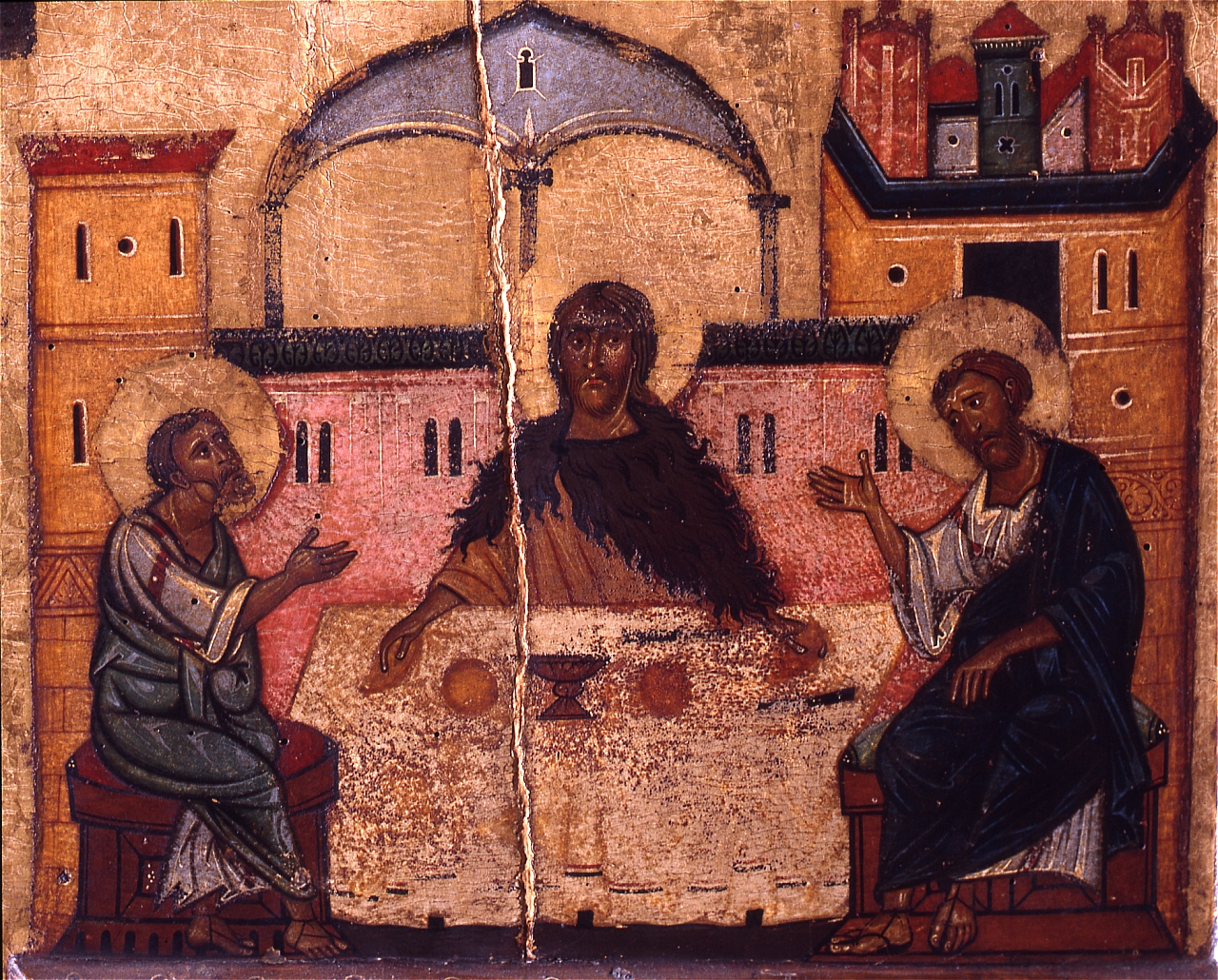 cena in Emmaus (dipinto) di Maestro del Crocifisso n. 434 degli Uffizi (metà sec. XIII)