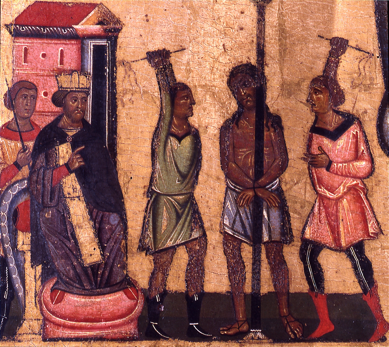 flagellazione di Cristo (dipinto) di Maestro del Crocifisso n. 434 degli Uffizi (metà sec. XIII)
