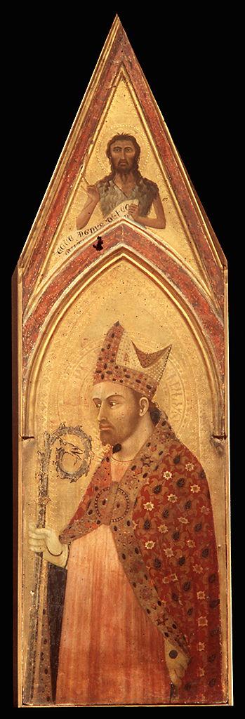 San Procolo, San Giovanni Battista (scomparto di polittico) di Lorenzetti Ambrogio (sec. XIV)