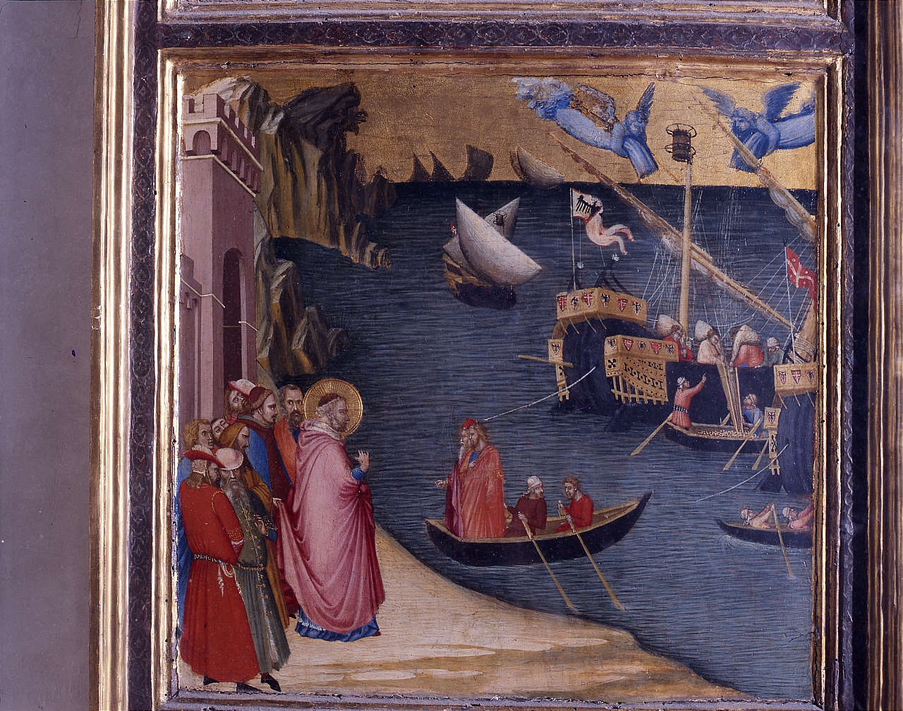San Nicola di Bari e il miracolo del grano (dipinto) di Lorenzetti Ambrogio (sec. XIV) 