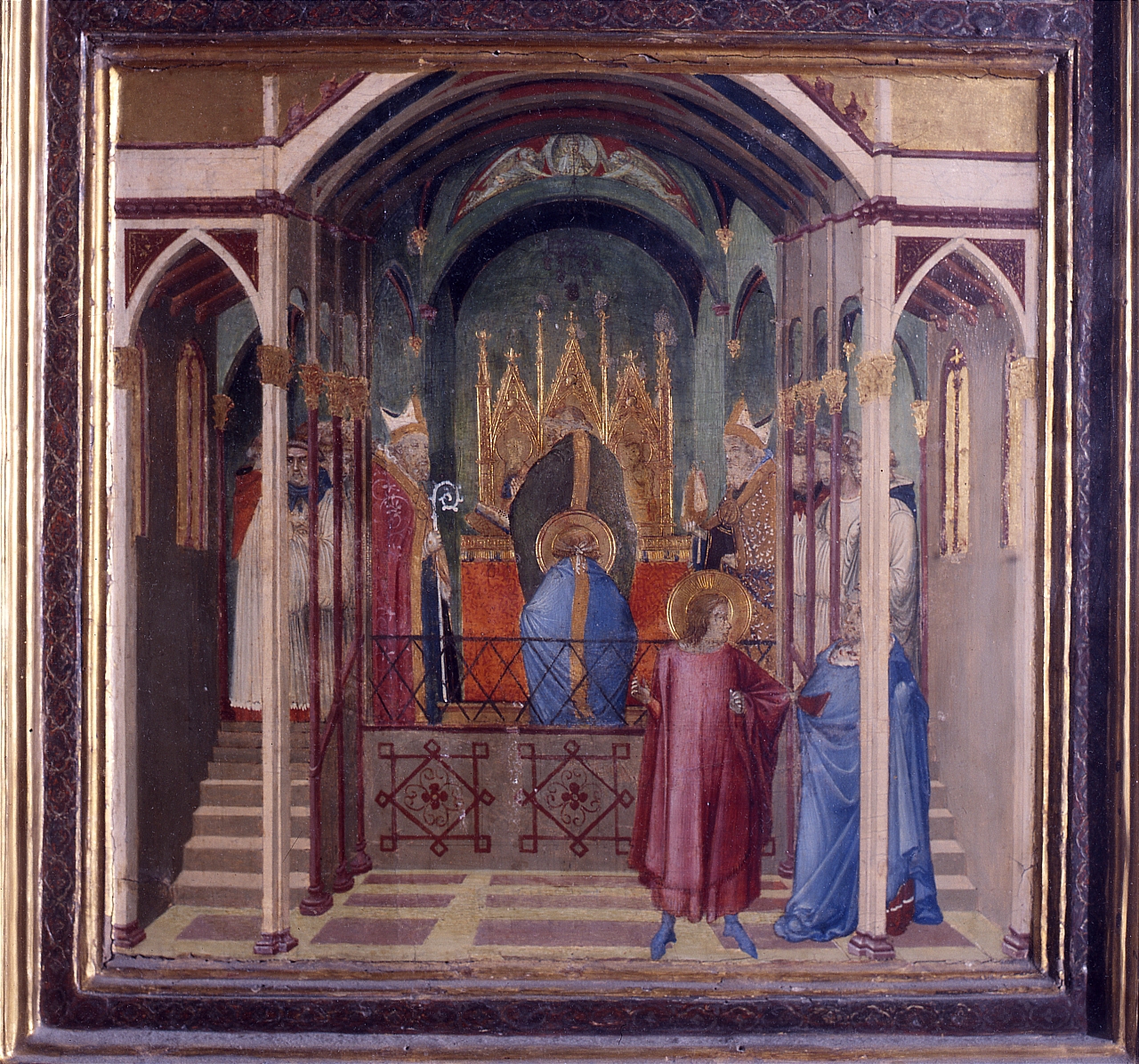 San Nicola di Bari consacrato vescovo (dipinto) di Lorenzetti Ambrogio (sec. XIV)