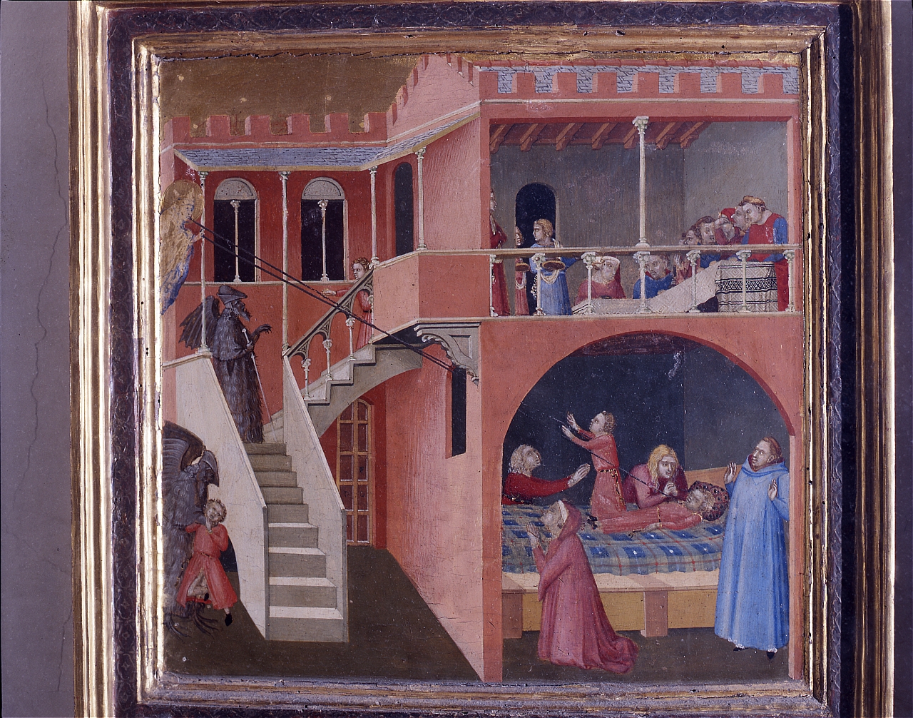 San Nicola di Bari libera un fanciullo rapito dal diavolo (dipinto) di Lorenzetti Ambrogio (sec. XIV)