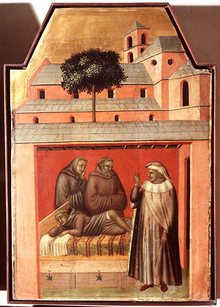 monaco vallombrosano rifiuta di farsi amputare un piede malato (scomparto di polittico) di Lorenzetti Pietro (sec. XIV)