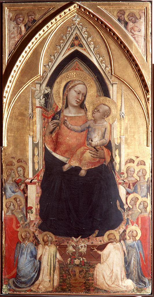 Madonna con Bambino in trono e angeli (scomparto di polittico) di Daddi Bernardo (sec. XIV)