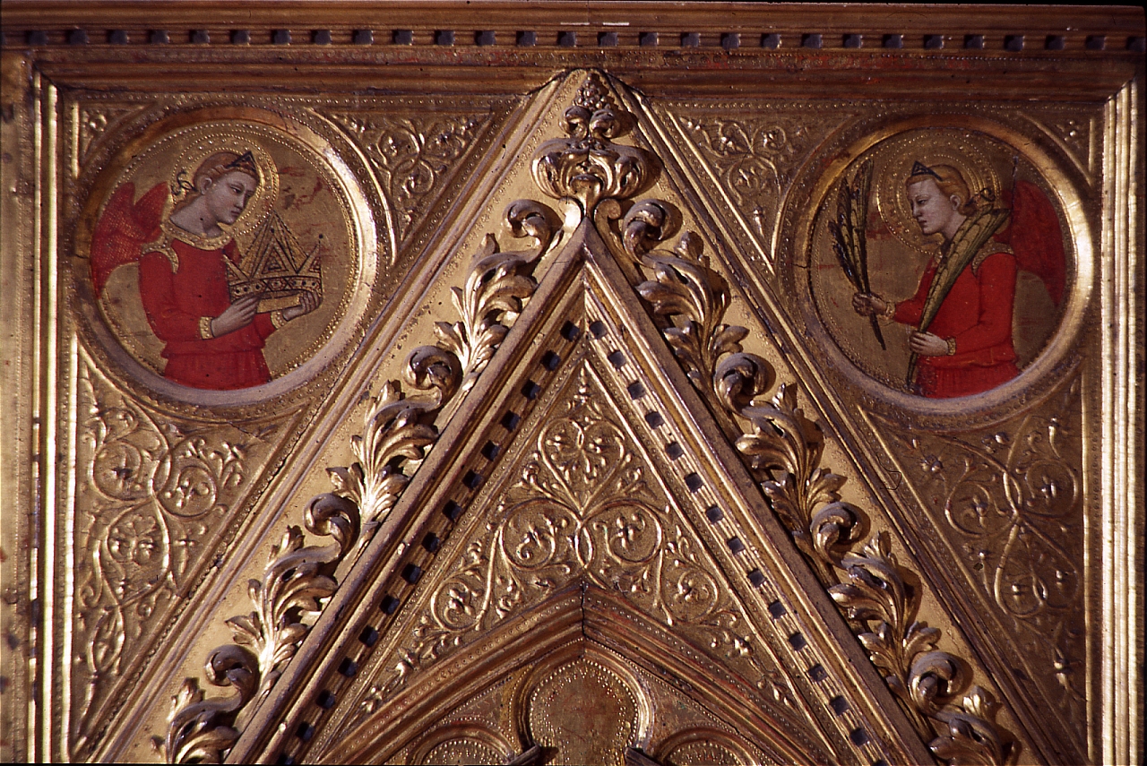 San Matteo, angeli (scomparto di trittico) di Andrea di Cione detto Andrea Orcagna (sec. XIV) 
