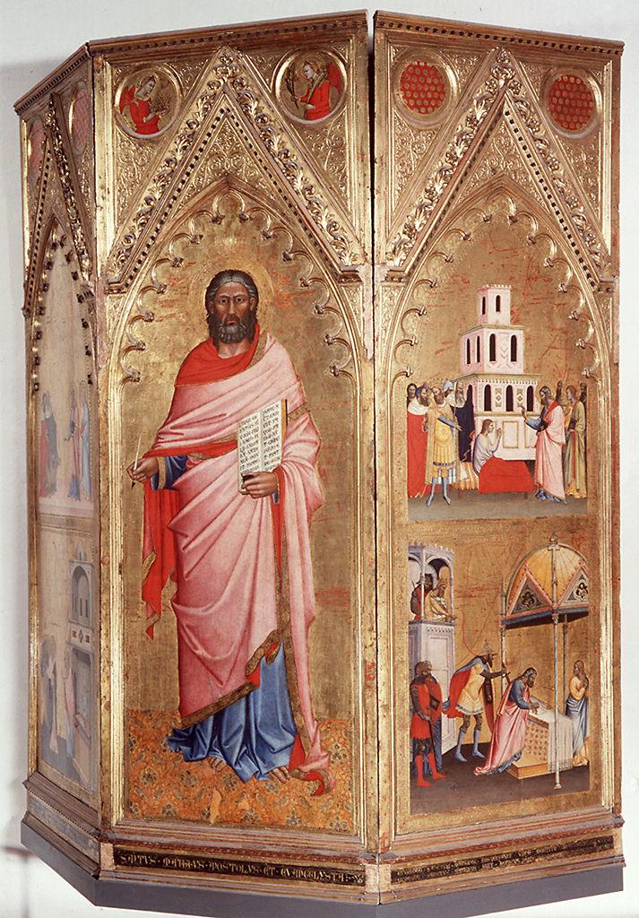San Matteo, episodi della vita di San Matteo (trittico) di Andrea di Cione detto Andrea Orcagna (sec. XIV) 
