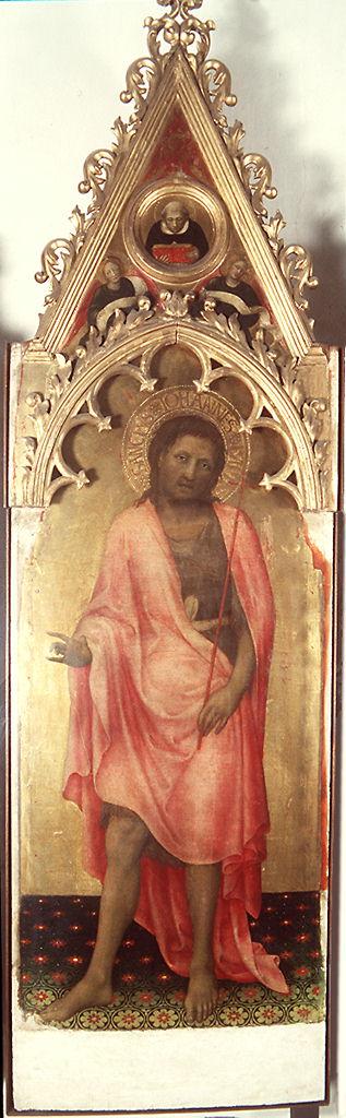 San Giovanni Battista, San Domenico, angeli (scomparto di polittico) di Massi Gentile detto Gentile da Fabriano (sec. XV)