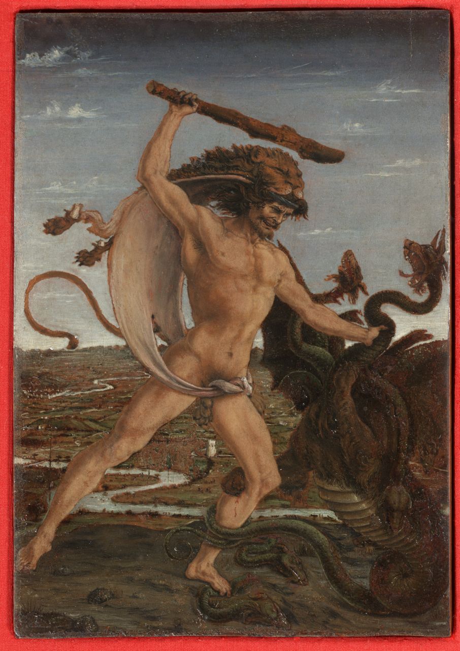 Ercole e l'Idra di Lerna (dipinto) di Benci Antonio detto Pollaiolo (sec. XV)