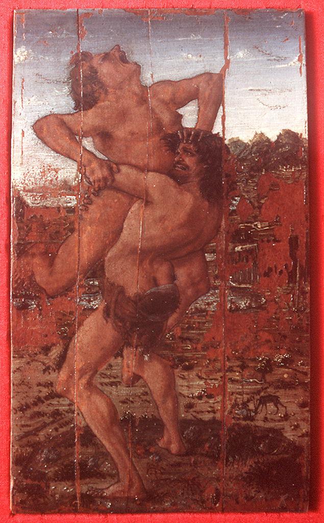 Ercole e Anteo (dipinto) di Benci Antonio detto Pollaiolo (sec. XV) 