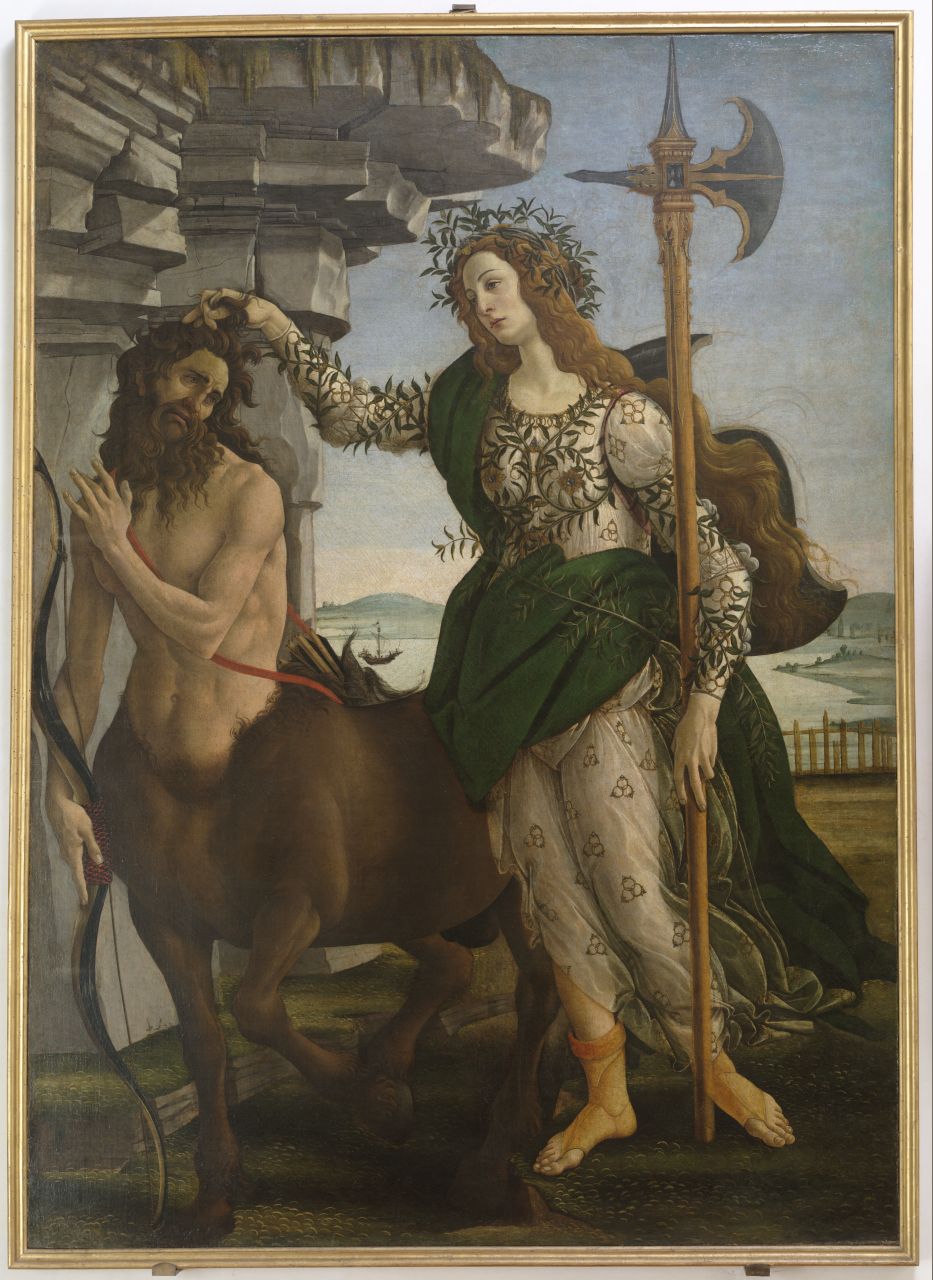 Minerva e il centauro (dipinto) di Filipepi Alessandro detto Botticelli (sec. XV)