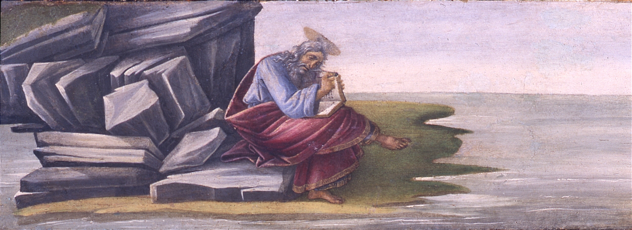 San Giovanni Evangelista in Patmos (scomparto di predella) di Filipepi Alessandro detto Botticelli (sec. XV)