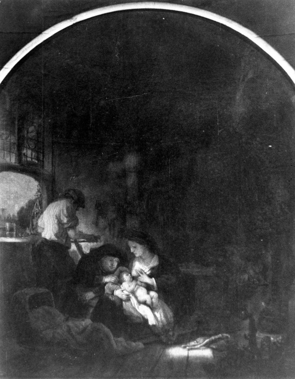 Sacra famiglia 'del falegname', Sacra Famiglia in un interno (dipinto) di Rembrandt Harmenszoon van Rijn (bottega) (seconda metà sec. XVII)