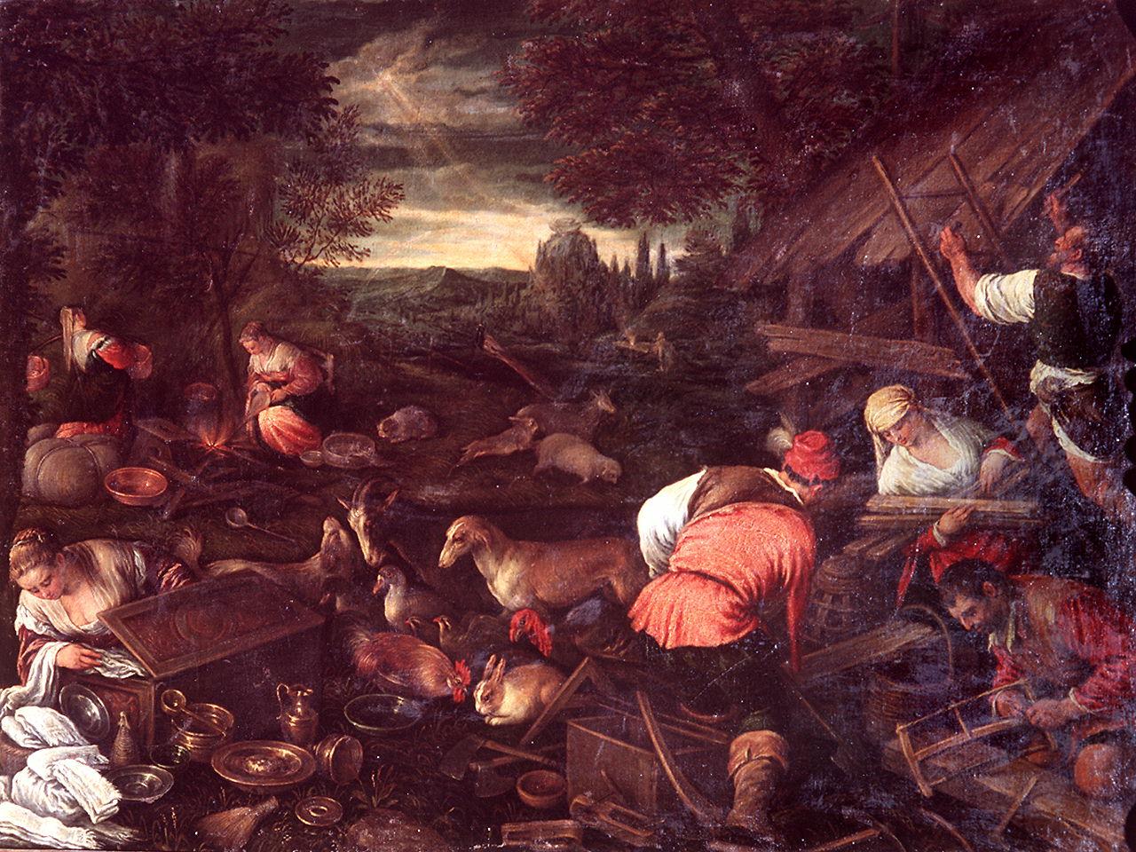 Dio parla a Noè dopo il diluvio (dipinto) di Da Ponte Jacopo detto Jacopo Bassano, Da Ponte Francesco detto Francesco Bassano il Giovane (sec. XVI)