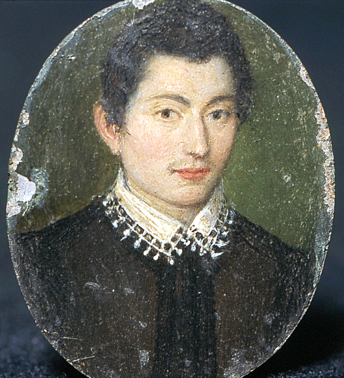 ritratto di giovane (miniatura) - ambito bolognese (ultimo quarto sec. XVI)