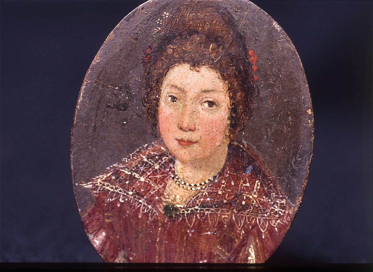 ritratto di donna (miniatura) - ambito fiorentino (ultimo quarto sec. XVI)