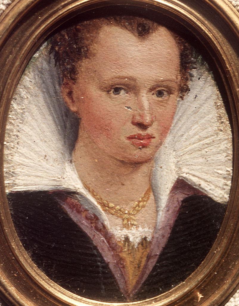 ritratto di donna (miniatura) - ambito tedesco (?) (seconda metà sec. XVI)