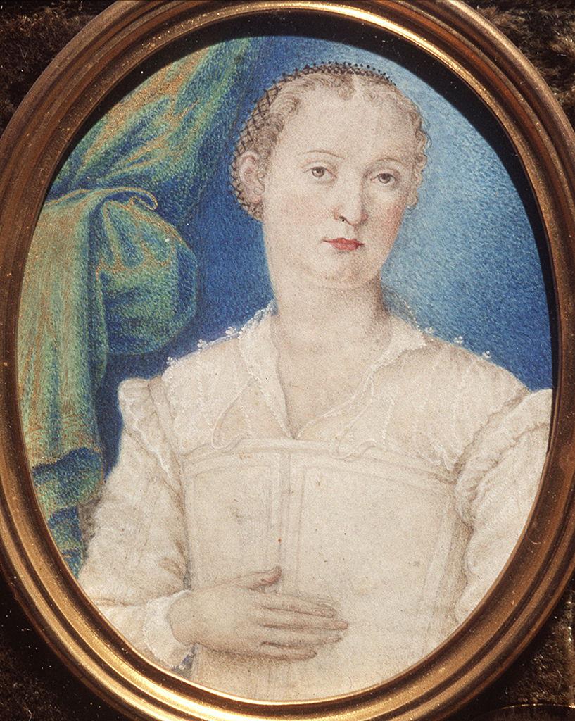 ritratto di donna (miniatura) di Froeschel Daniel (fine sec. XVI)