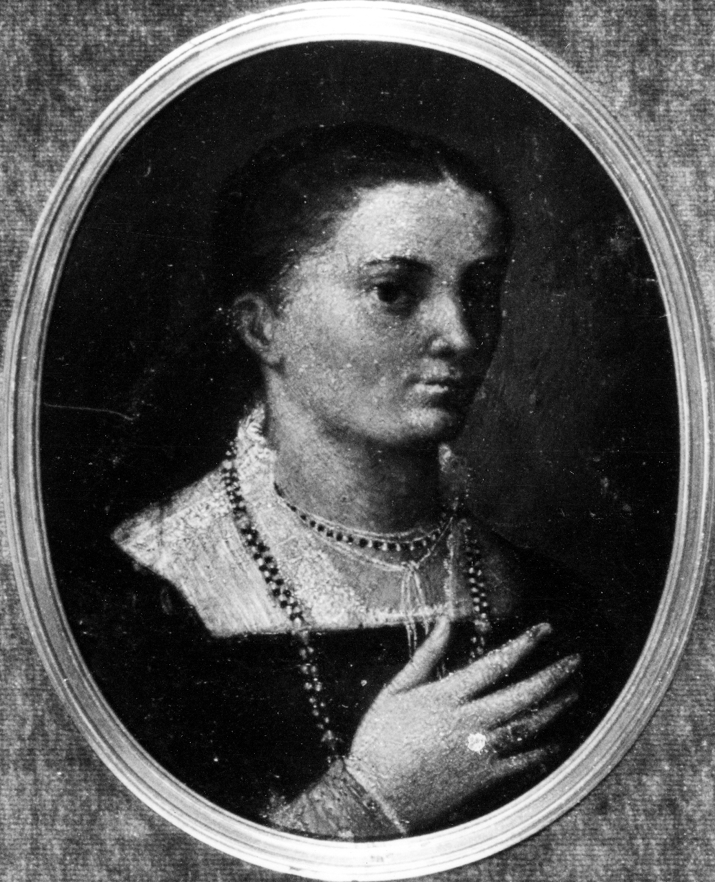 ritratto di donna (miniatura) di Da Ponte Jacopo detto Jacopo Bassano (scuola) (sec. XVI)