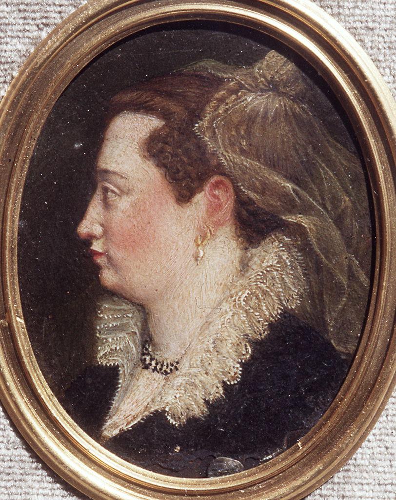 ritratto di donna (miniatura) - ambito fiorentino (ultimo quarto sec. XVI)
