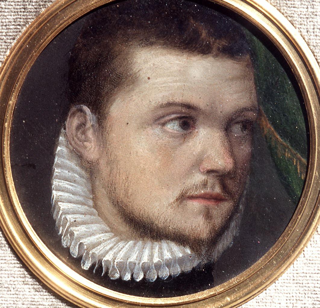 ritratto d'uomo (miniatura) di Carracci Annibale (scuola) (fine/ inizio secc. XVI/ XVII)