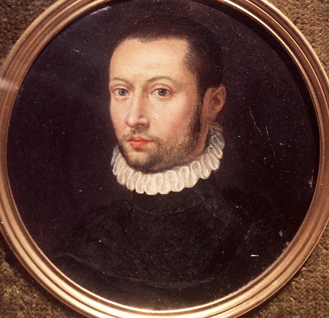 ritratto di giovane (miniatura) - ambito fiorentino (fine/ inizio secc. XVI/ XVII)