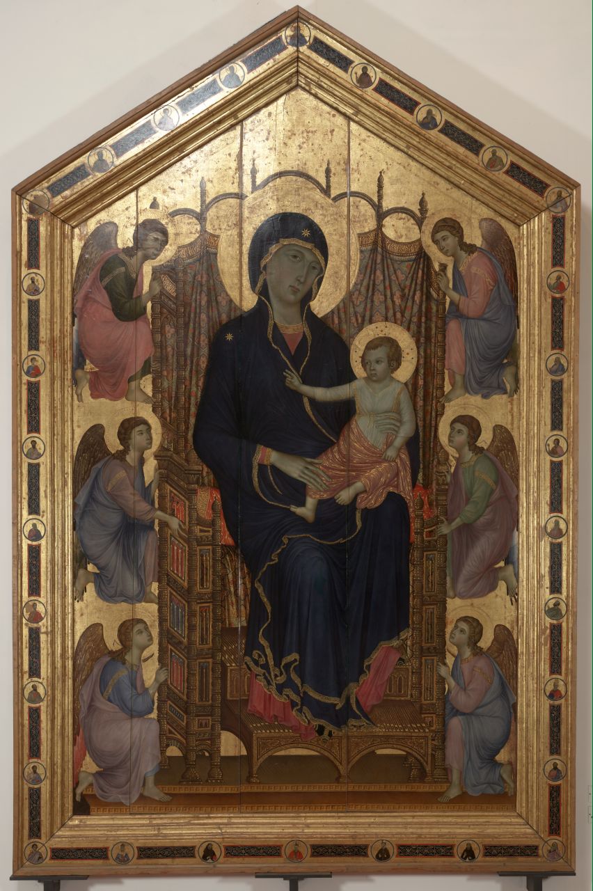 Madonna con Bambino in trono e angeli (dipinto) di Duccio di Buoninsegna (sec. XIII)