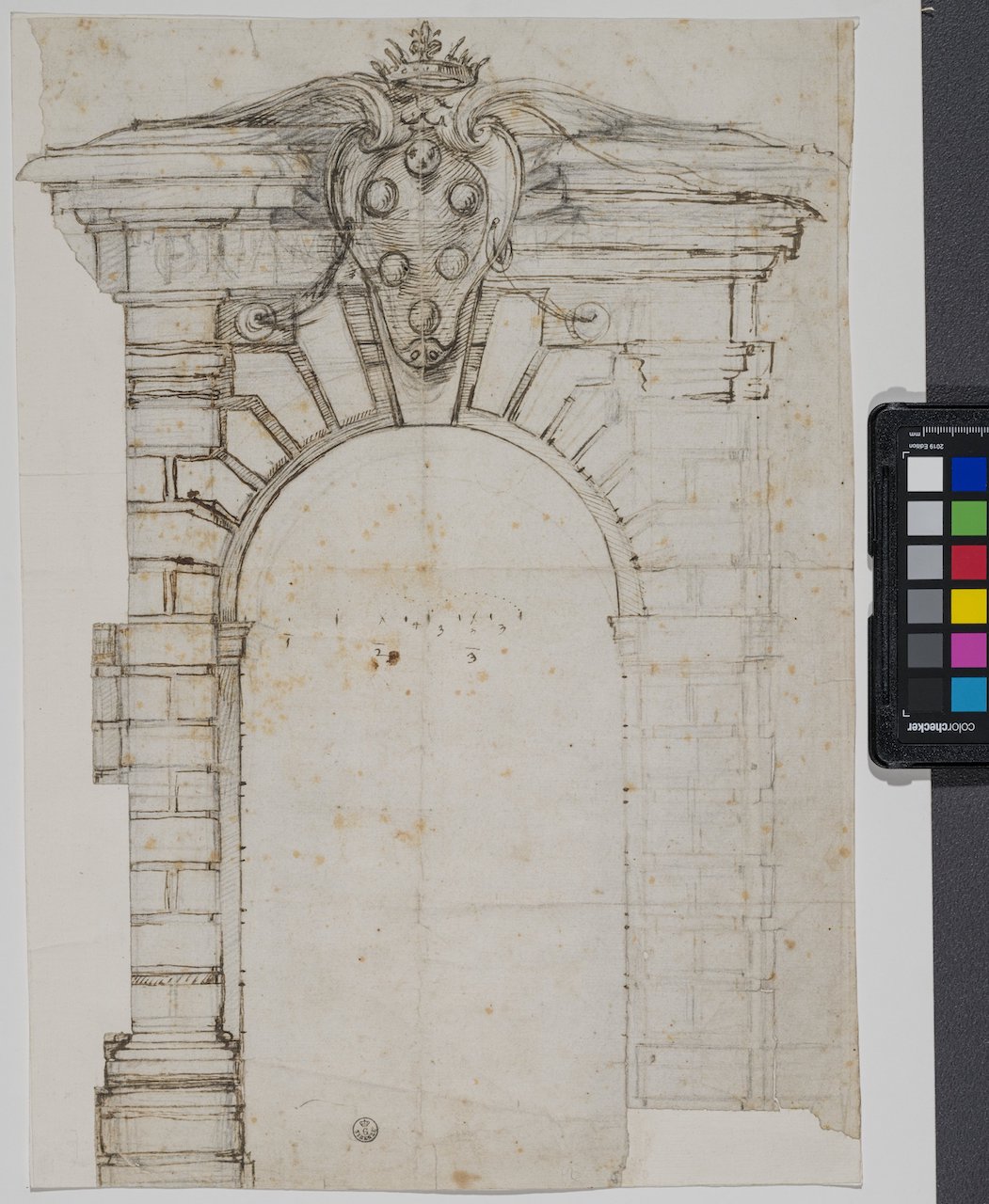 studio di un portale (disegno architettonico) di Buontalenti Bernardo (seconda metà XVI)