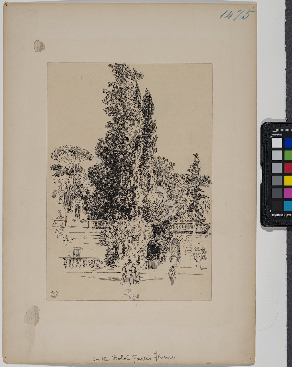 Veduta del Giardino di Boboli (disegno) di Pennell Joseph (seconda metà XIX)