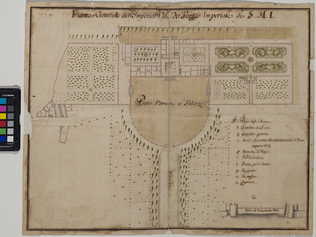 Pianta della Villa medicea di Poggio Imperiale (disegno architettonico) - ambito italiano (XVIII)