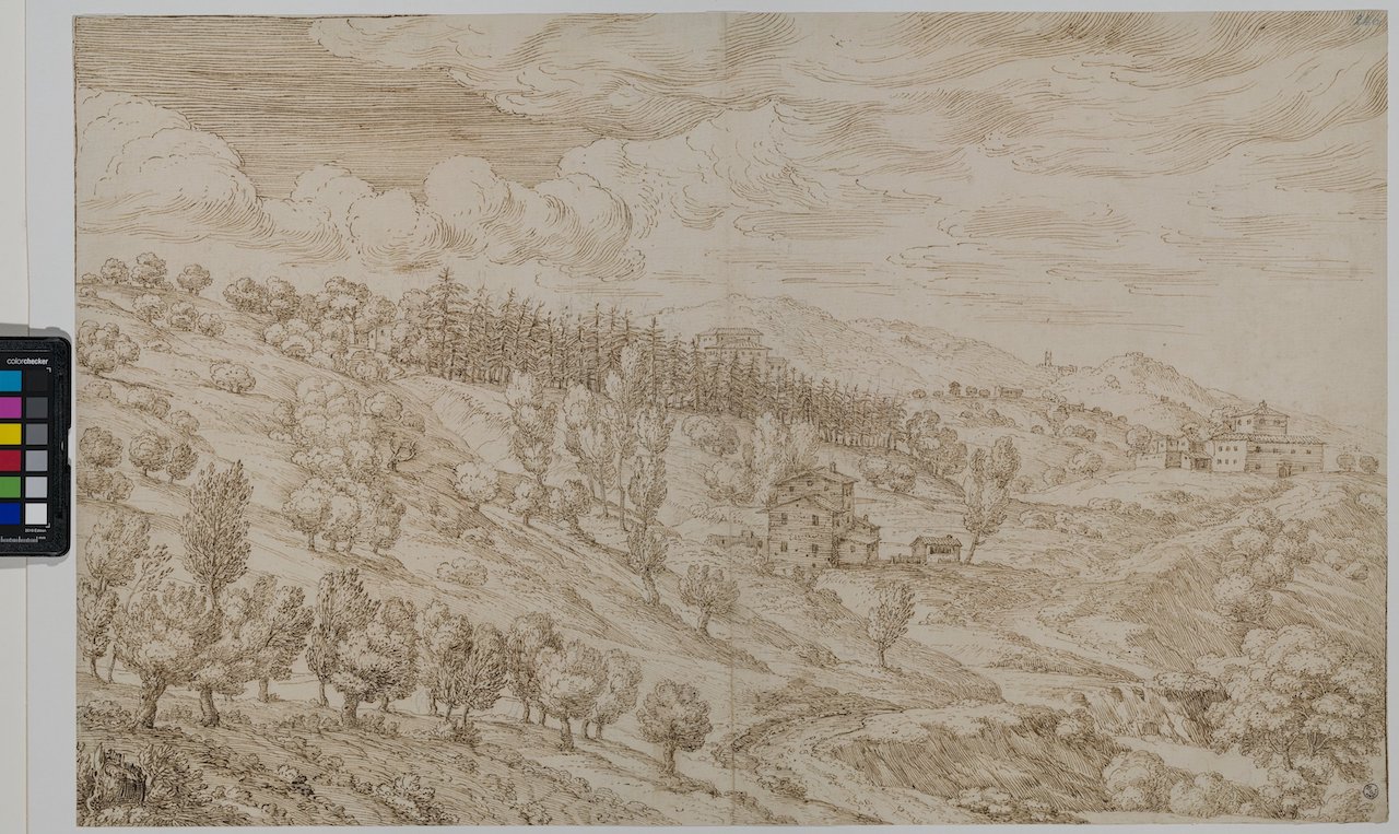veduta della Villa di Pratolino (disegno) di Onofri Crescenzio (seconda metà XVII)