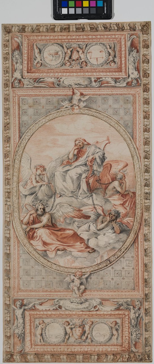 La Quiete tiene a freno i Quattro Elementi (disegno) di Mannozzi Giovanni detto Giovanni da San Giovanni (prima metà XVII)