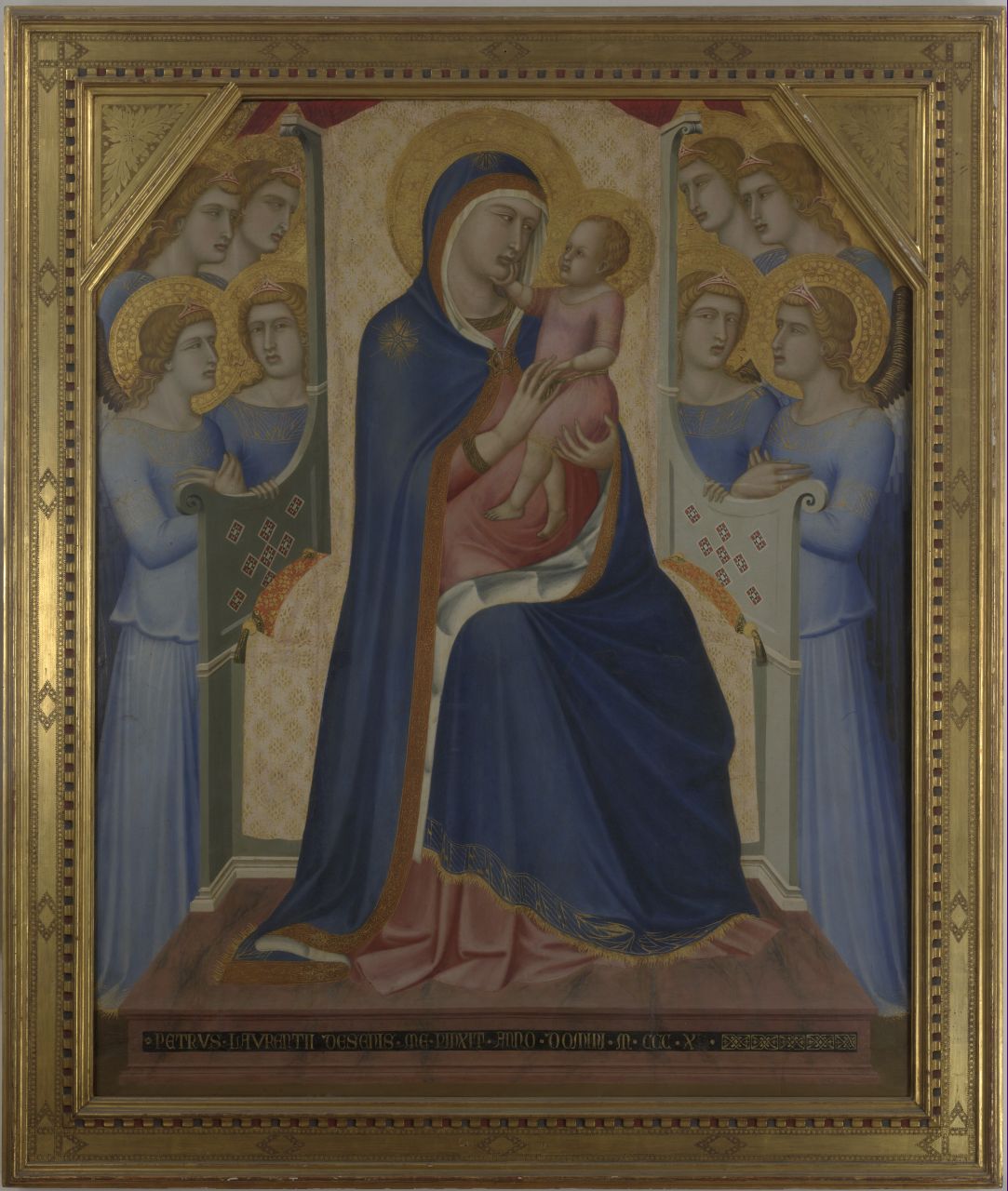Madonna con Bambino in trono e angeli (dipinto) di Lorenzetti Pietro (sec. XIV)
